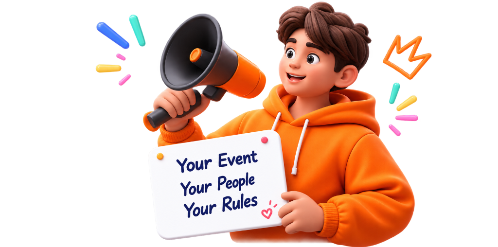 Young person with megaphone creating community event